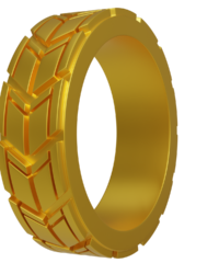 Car Tire Ring in Gold 999 oder Platin