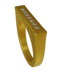 Siegelring "Comandanta"  Feingold oder Platin mit Lab-Diamanten