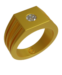 Siegelring "Emblem" Herren  Feingold mit Lab-Diamant