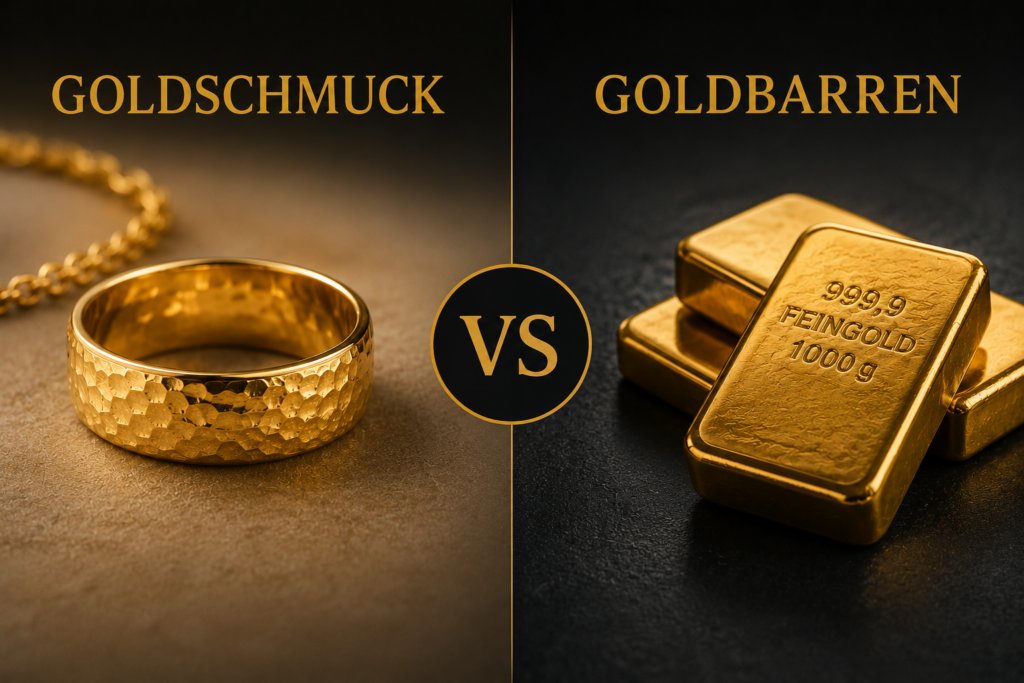 Goldbarren vs Goldschmuck